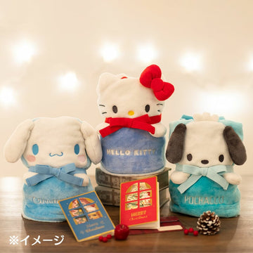 【預訂】Sanrio 2WAY公仔毛氈 100×70｜暖毯｜可收納抱枕｜被仔｜聖誕禮物推薦 🎁｜Hello Kitty/Melody/Kuromi/Pc狗/玉桂狗/布甸狗