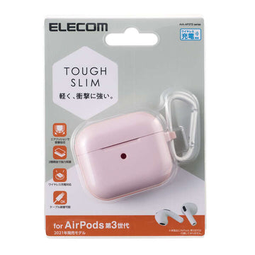 Elecom AirPods保護殼 硬殻 AirPods第3代保護殼 Tough Slim AVA-AP3TS series 粉紅色